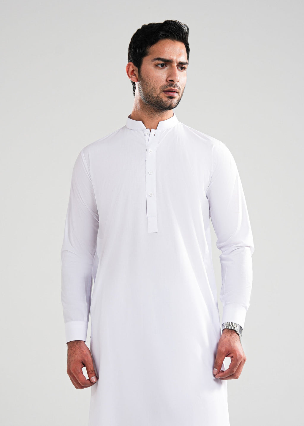 White Kunhaar Summer Wash & Wear Shalwar Kameez