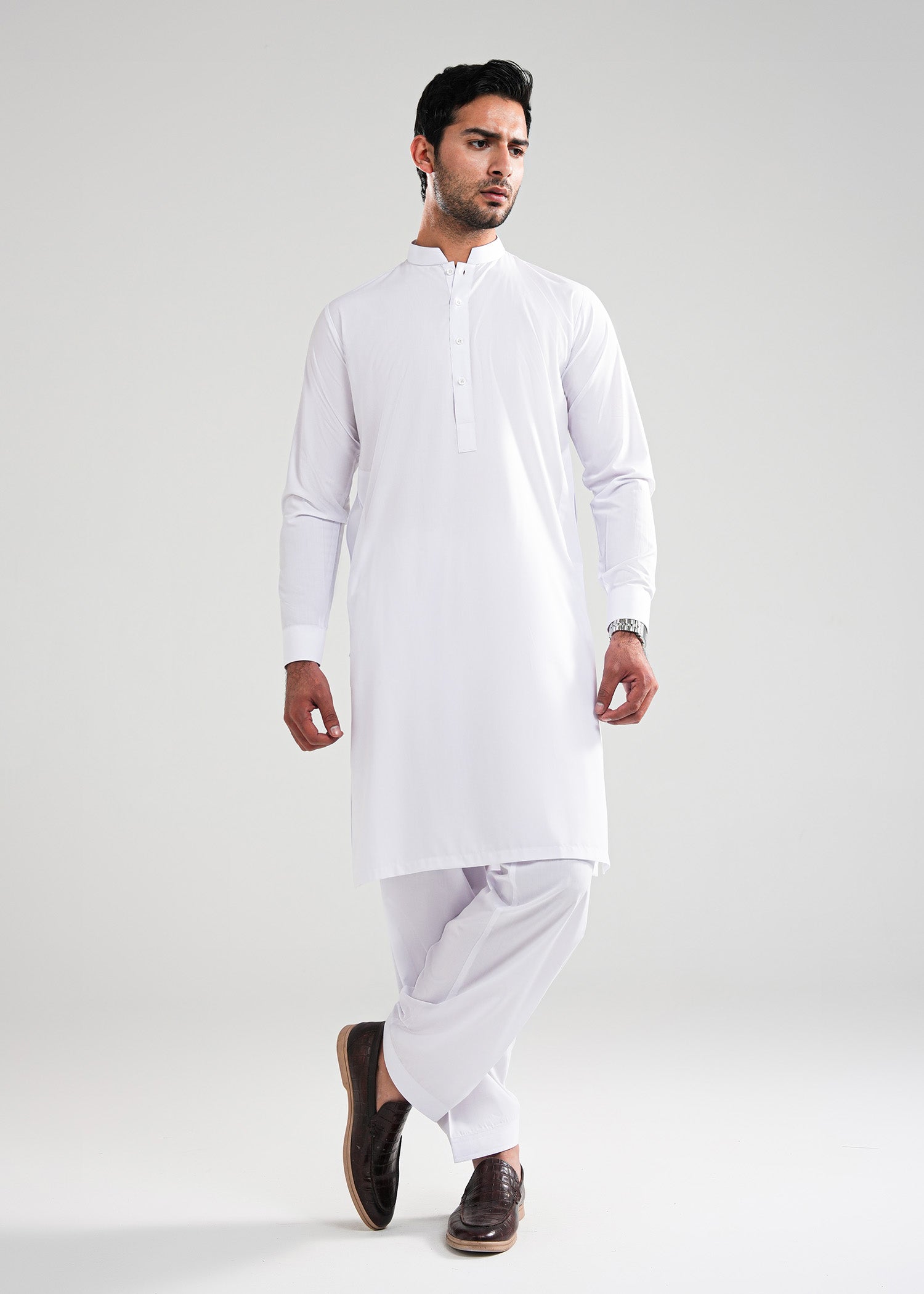 White Kunhaar Summer Wash & Wear Shalwar Kameez Main image