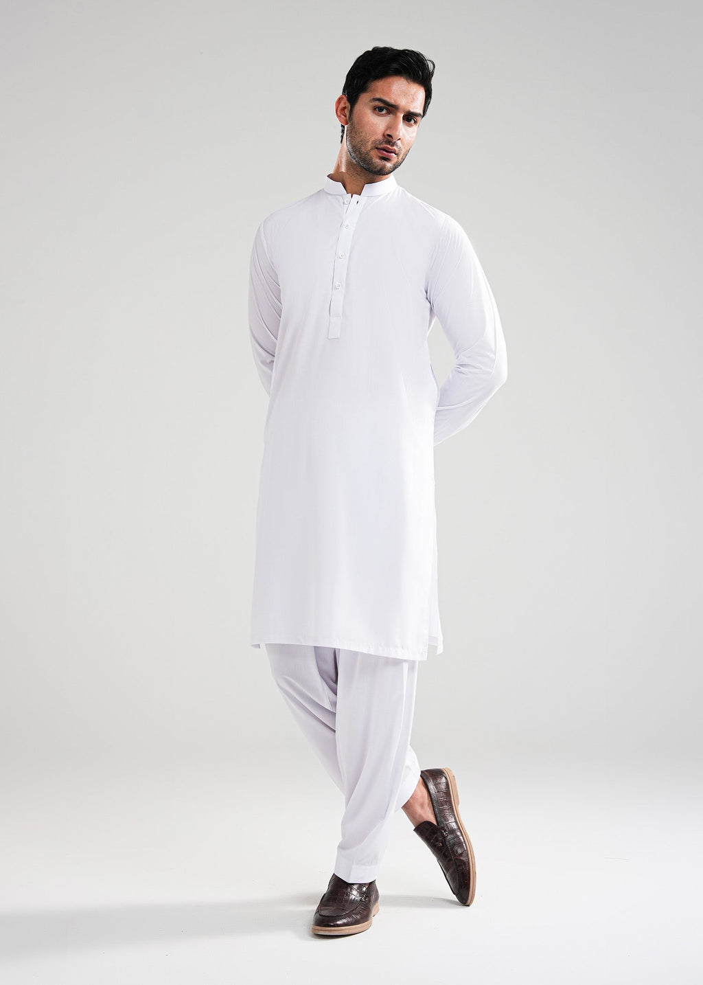 White Kunhaar Summer Wash & Wear Shalwar Kameez