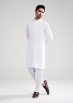 White Kunhaar Summer Wash & Wear Shalwar Kameez