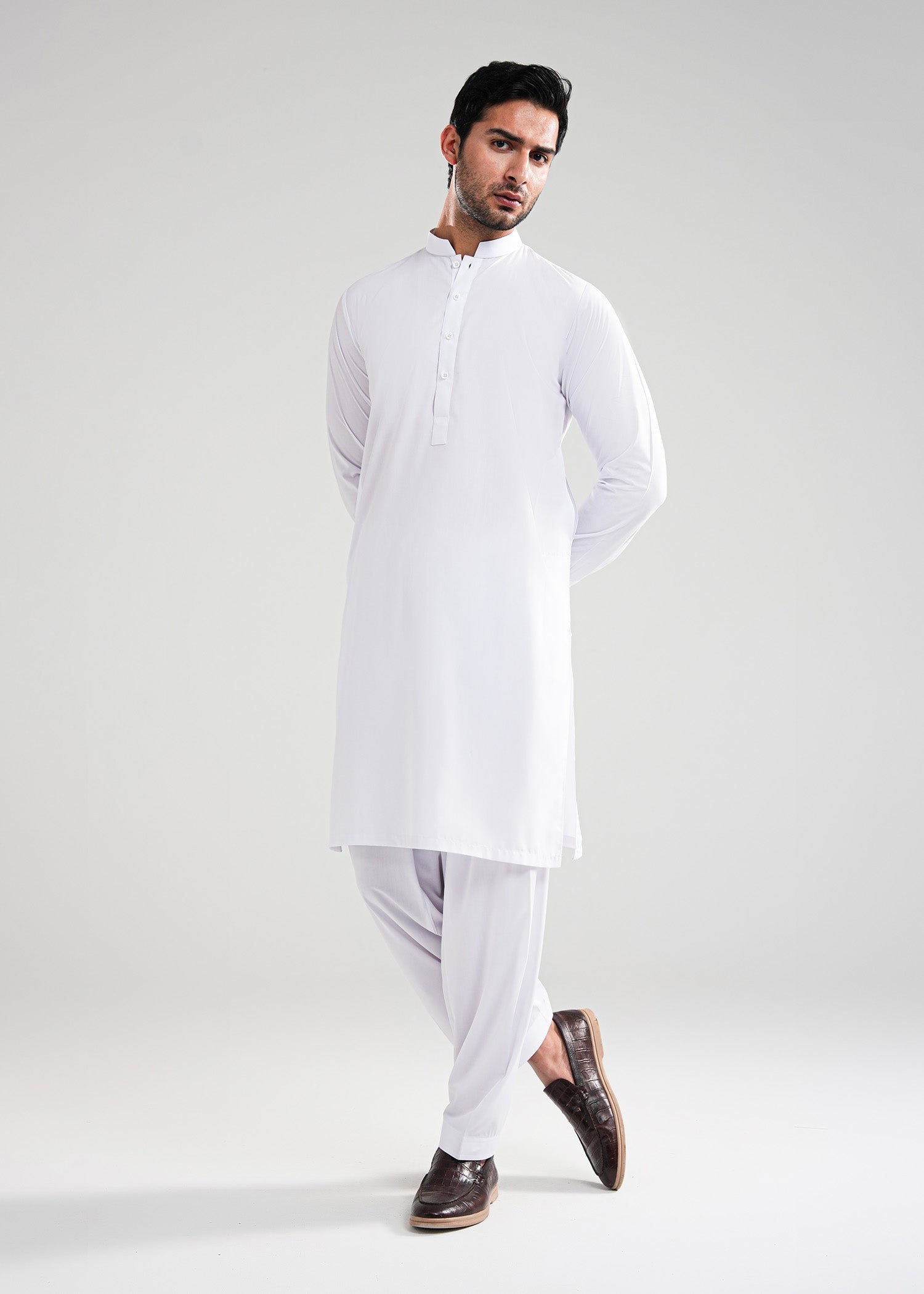 White Kunhaar Summer Wash & Wear Shalwar Kameez