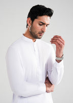 White Satpara Summer Wash & Wear Shalwar Kameez