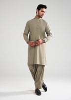 Ecro Brown Kunhaar Summer Wash & Wear Shalwar Kameez