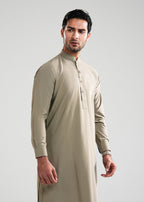Ecro Brown Kunhaar Summer Wash & Wear Shalwar Kameez
