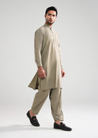 Ecro Brown Kunhaar Summer Wash & Wear Shalwar Kameez