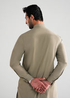 Ecro Brown Kunhaar Summer Wash & Wear Shalwar Kameez