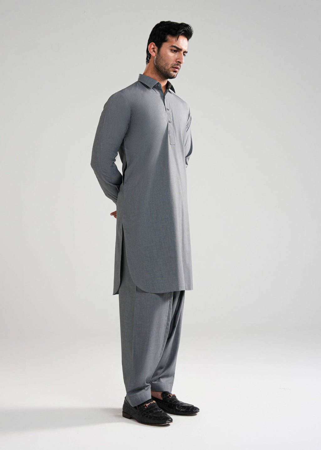 Grey Kunhaar Summer Wash & Wear Shalwar Kameez