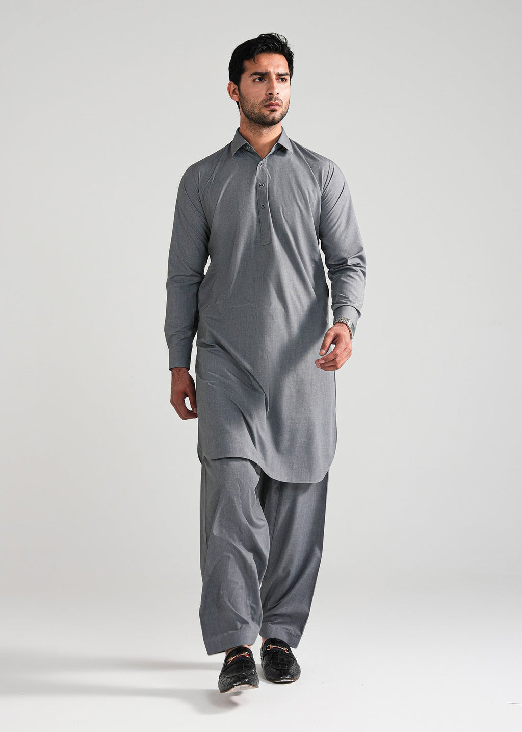 Grey Kunhaar Summer Wash & Wear Shalwar Kameez