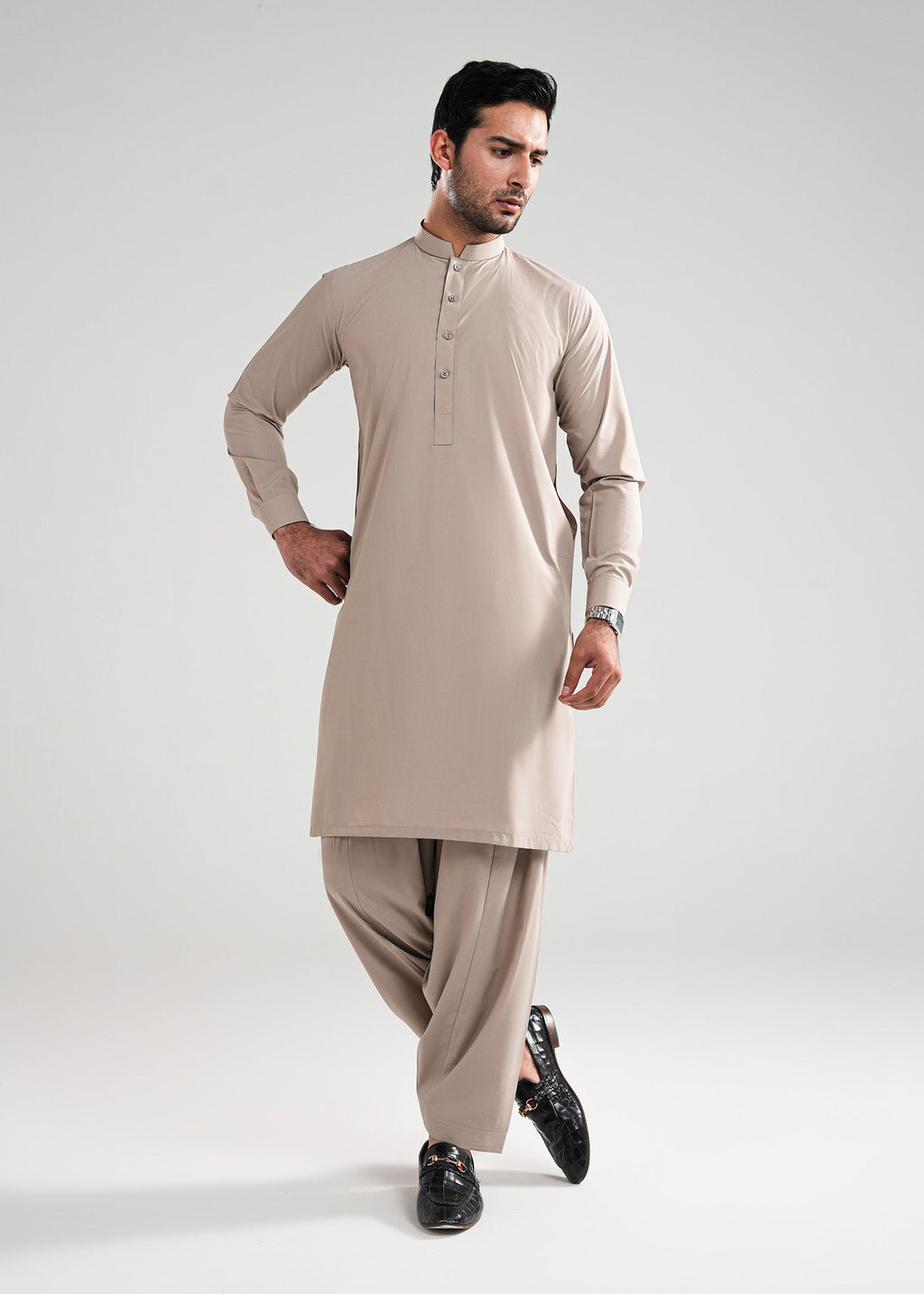 Light Buff Kunhaar Summer Wash & Wear Shalwar Kameez