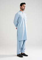 Light Blue Kunhaar Summer Wash & Wear Shalwar Kameez