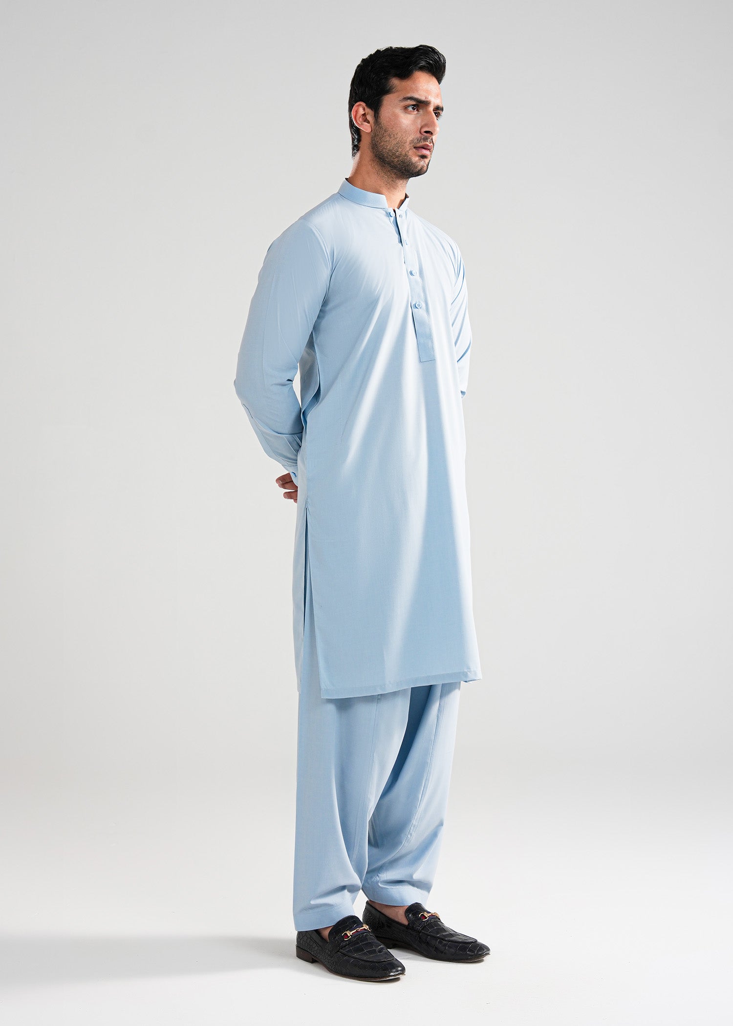 Light Blue Kunhaar Summer Wash & Wear Shalwar Kameez