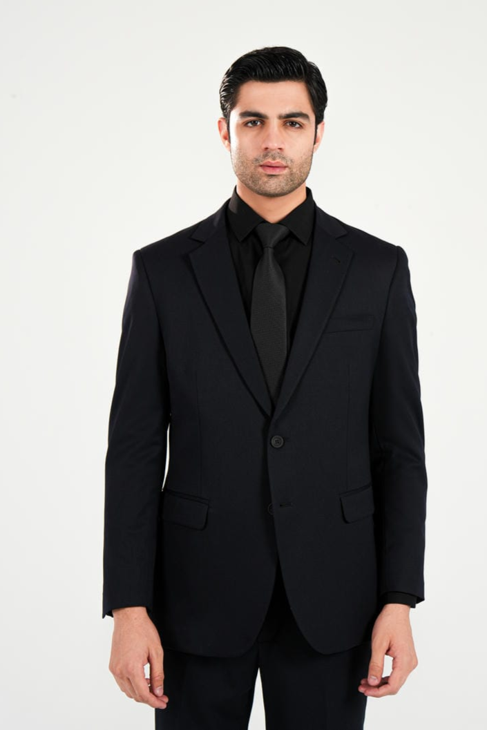 Dark Blue Plain 2-Piece Formal Suit