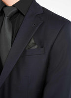 Navy Blue Checked 2 Piece Suit - Bellini Super 100’s
