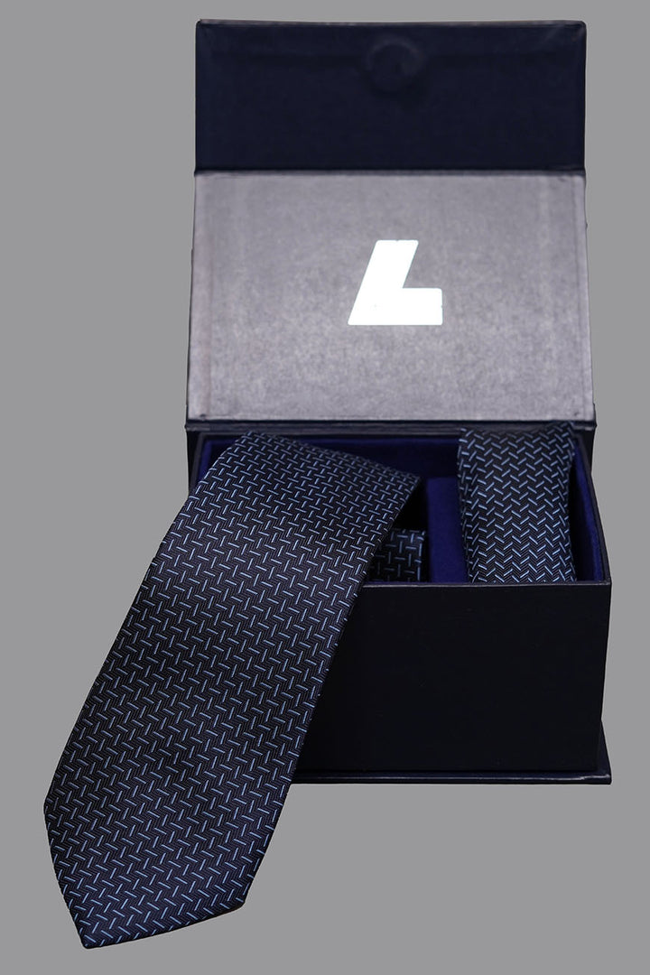 Silk tie and pocket square combo – multi-design 09, top view-4100-70204-130-8-085