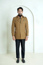 2550-00220-040-5-038 L-Double Jacket Worsted Tweed Wool Rich Brown Winter 2