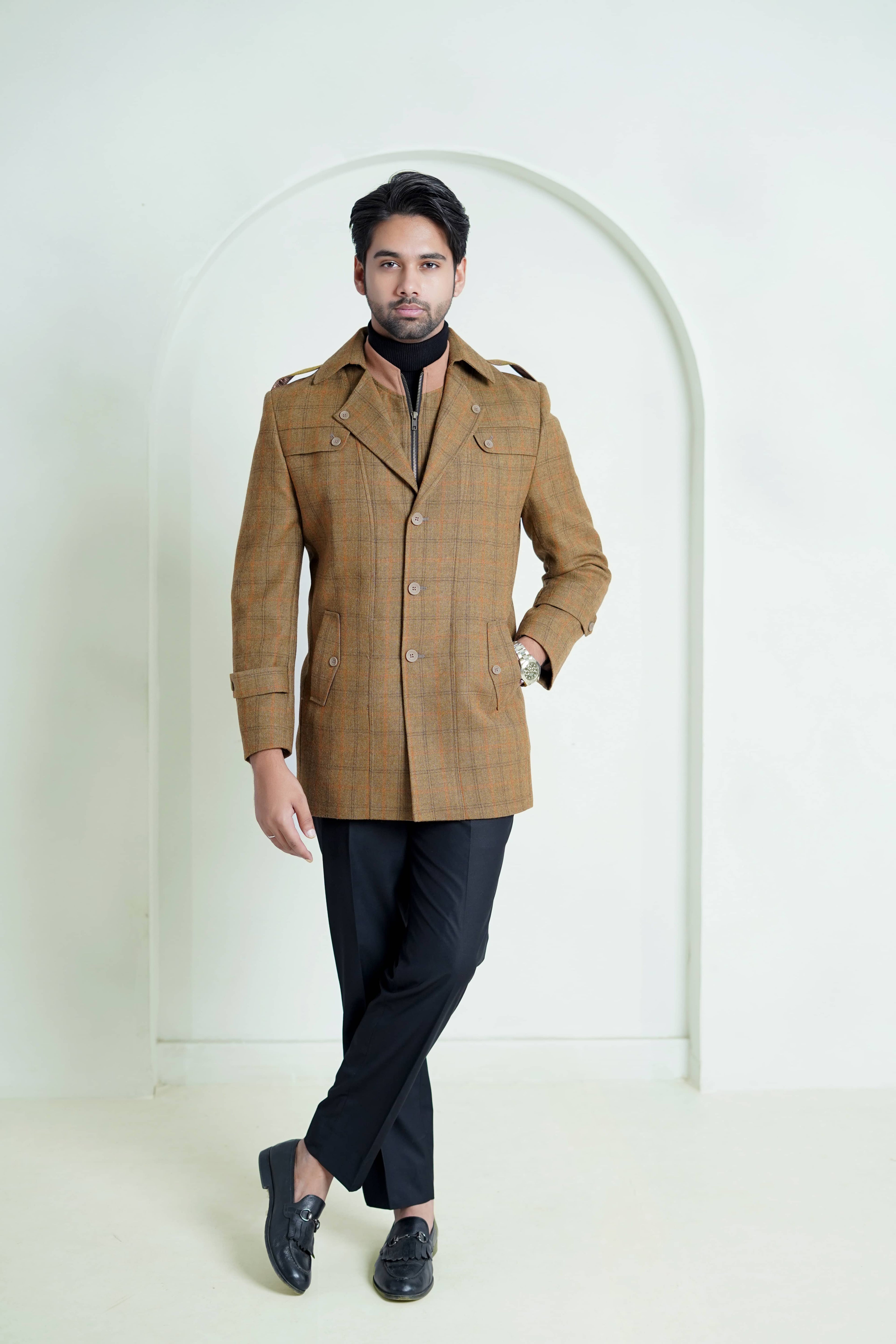2550-00220-040-5-038 L-Double Jacket Worsted Tweed Wool Rich Brown Winter 3