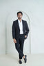 Dark Grey Checkered Tweed Blazer (SKU: 2210-00220-020-5-018) - Worsted wool jacket
