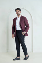 Burgundy Blazer - Plain Tweed for formal occasions