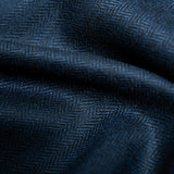 Herringbone Textured, Bluish Grey, Wool Rich, Worsted Tweed Blazer Fabric