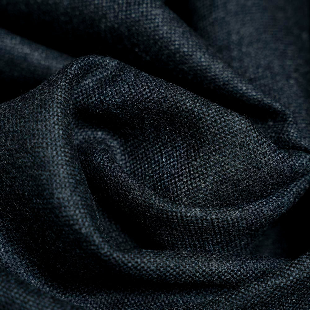 Plain Charcoal Grey, Wool Rich, Worsted Tweed Blazer Fabric
