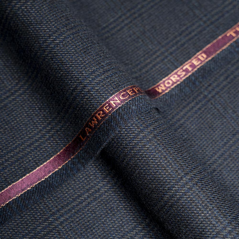 Checks Dark Grey Wool Rich, Worsted Tweed Blazer Fabric