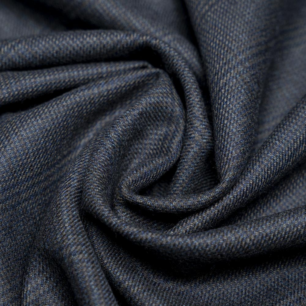Checks Dark Grey Wool Rich, Worsted Tweed Blazer Fabric