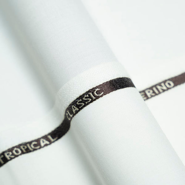 Plain White, Tropical Classic Suiting Fabric