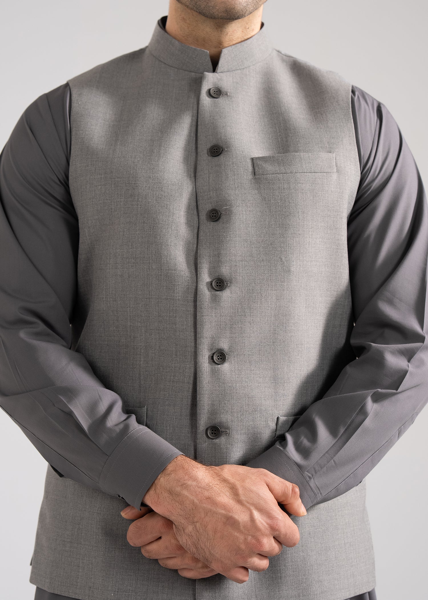 Waist Coat - Tropical Classic Grey Plain Secondary image