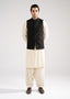Plain-Black, Wool Blend Tropical Classic Waist Coat