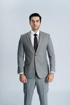 Medium Grey 2-Piece Suit - Wool Rich Tropical Classic, Men’s All Season Suit
