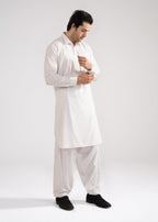 Shalwar Kameez - Cool Breeze White Plain
