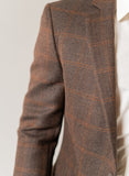 Windowpane Checks Chocolate Brown, Worsted Tweed, Classic Blazer