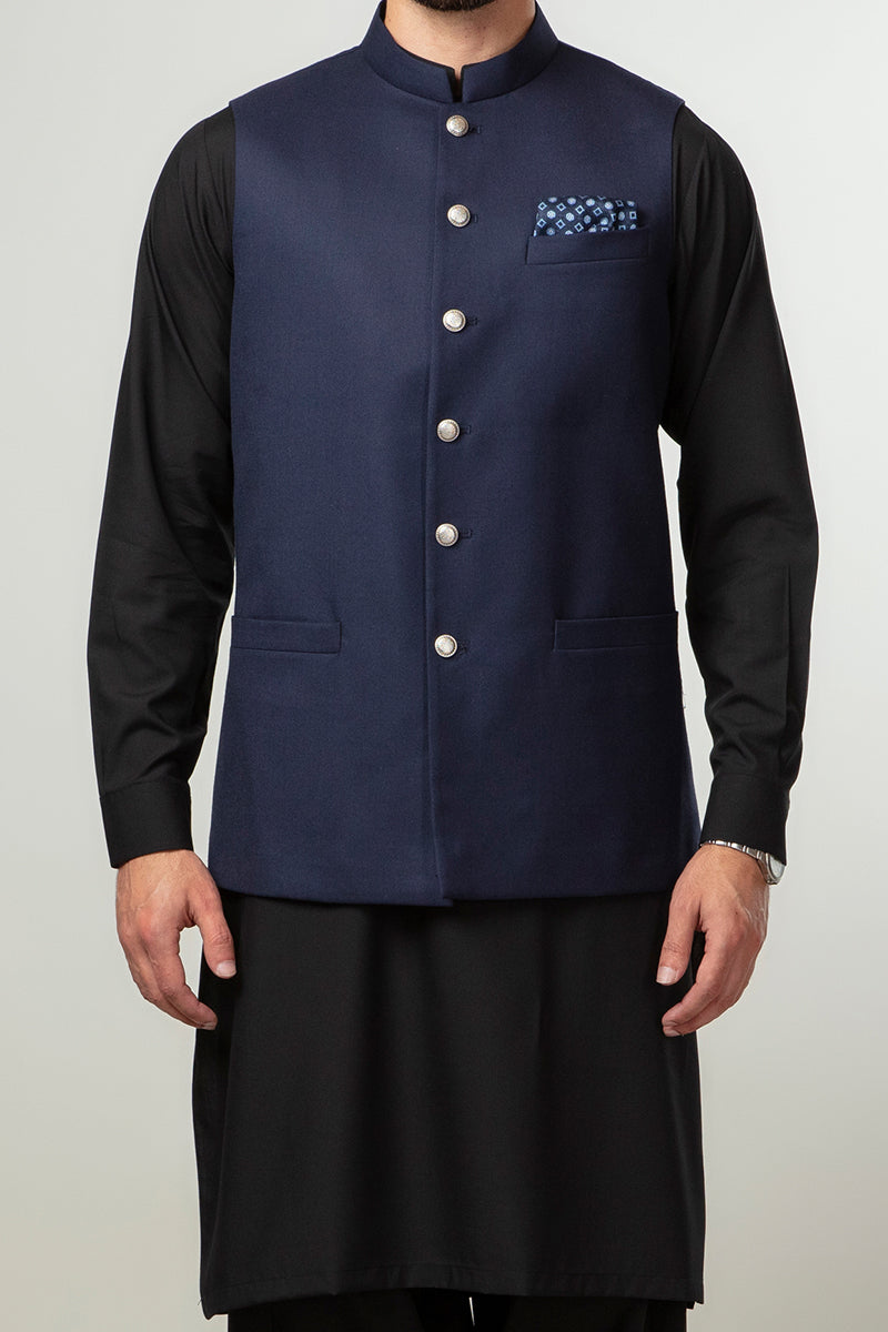 Waist Coat - Superior Serge Blue Plain