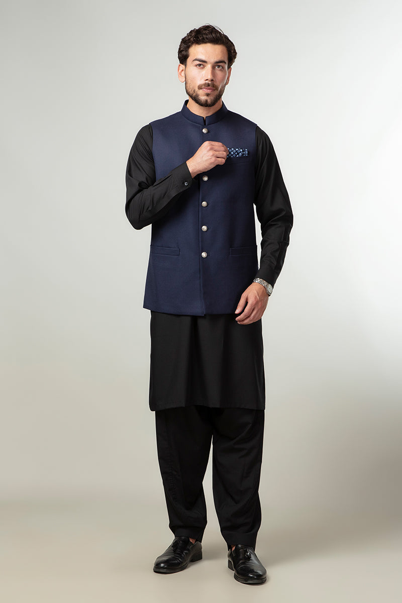 Waist Coat - Superior Serge Blue Plain