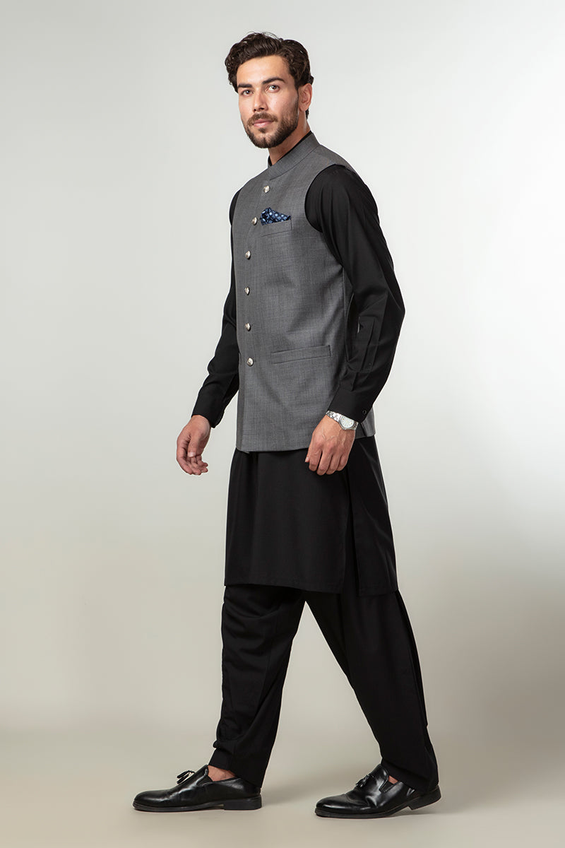Lawrencepur Florence Collection Men's Grey Plain Waistcoat