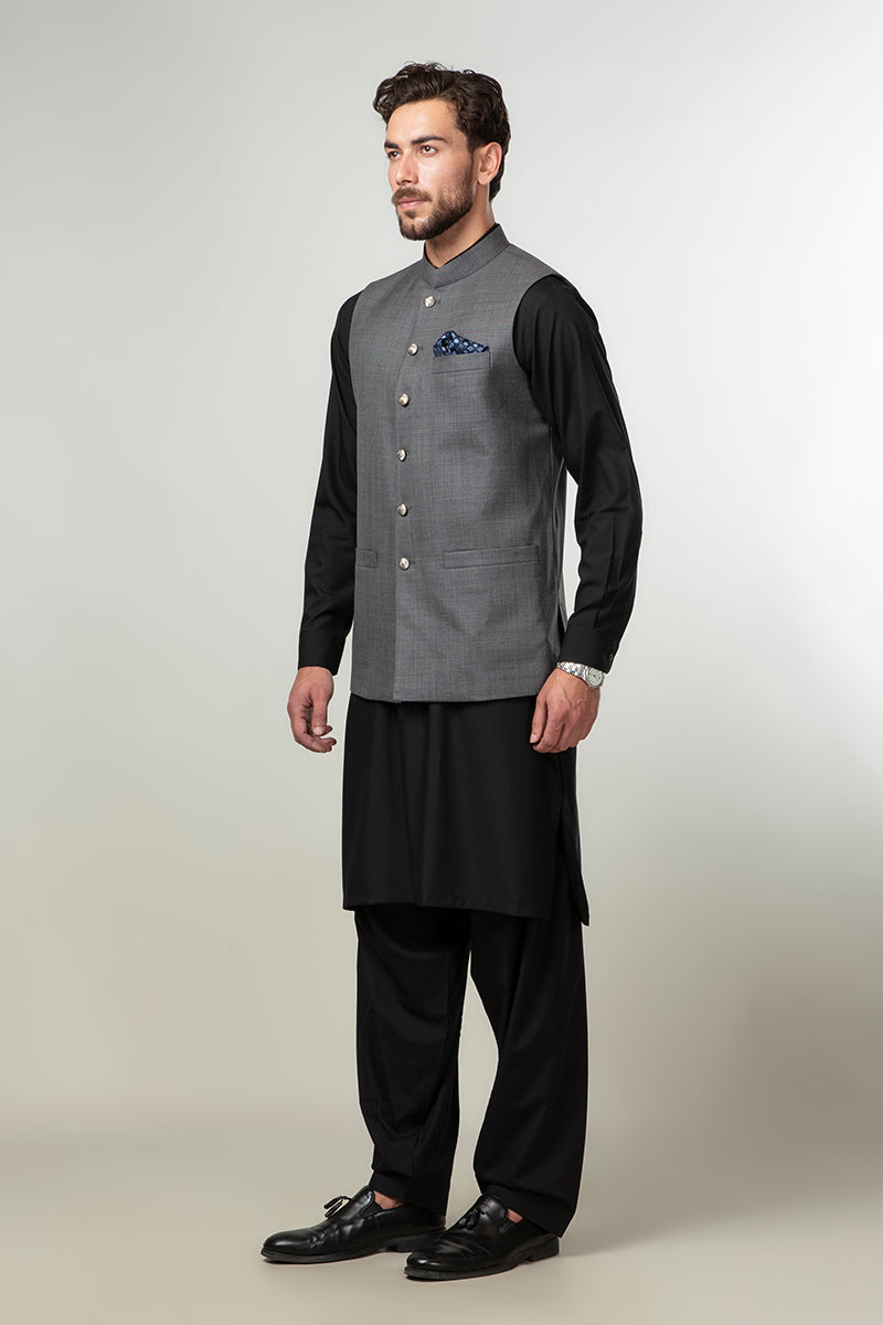 Lawrencepur Florence Collection Men's Grey Plain Waistcoat
