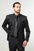 Dedum Black Plain 2-Piece Suit