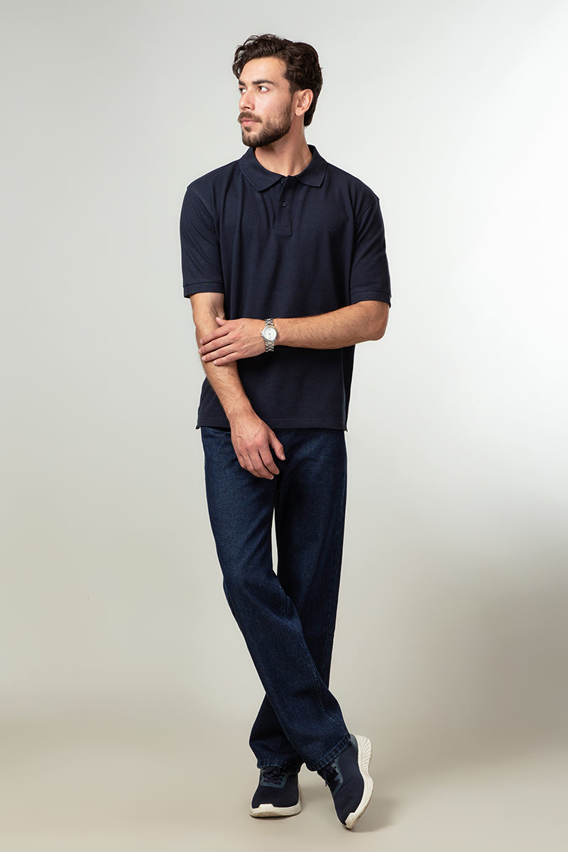 Polo Shirt - 100% Comb Cotton Navy Blue