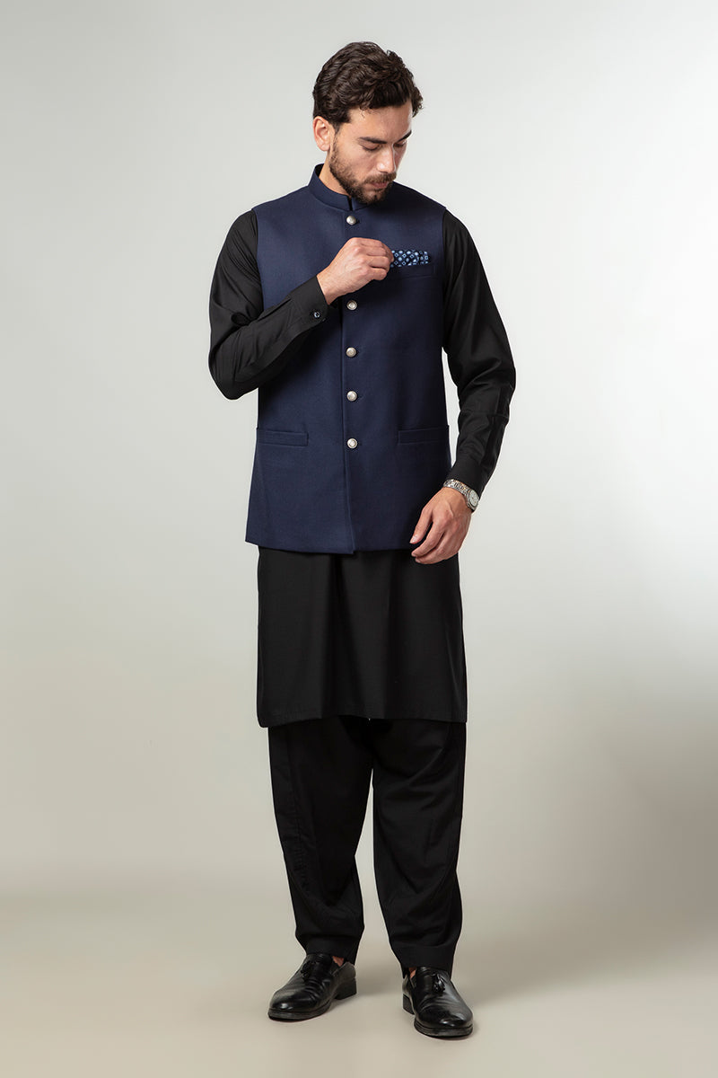 Waist Coat - Superior Serge Blue Plain