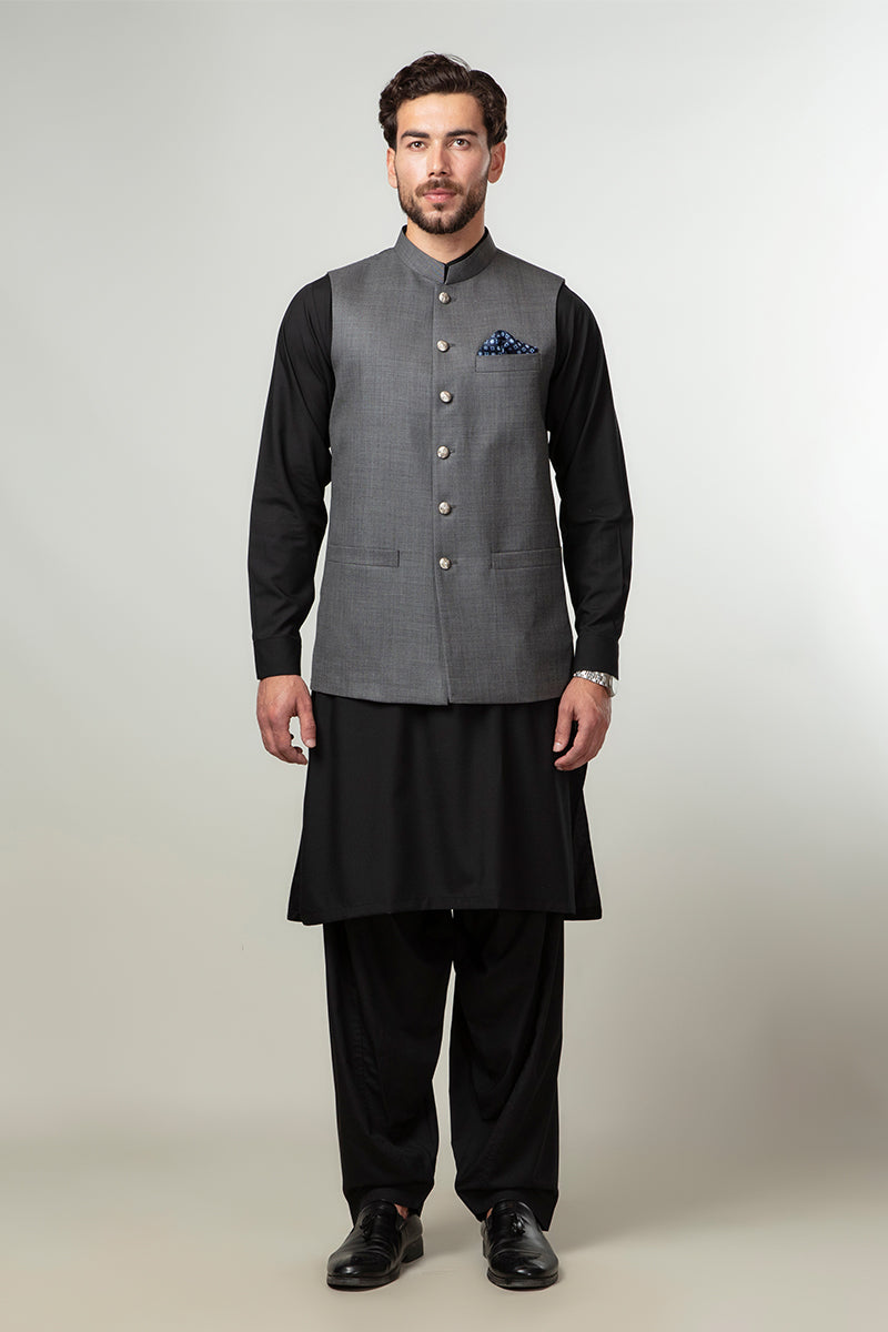 Lawrencepur Florence Collection Men's Grey Plain Waistcoat