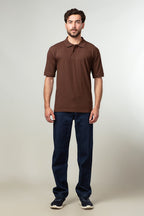 Polo Shirt - Chocolate Brown Single Tuck Pique
