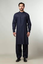 Navy Blue Plain Wash & Wear Shalwar Kameez