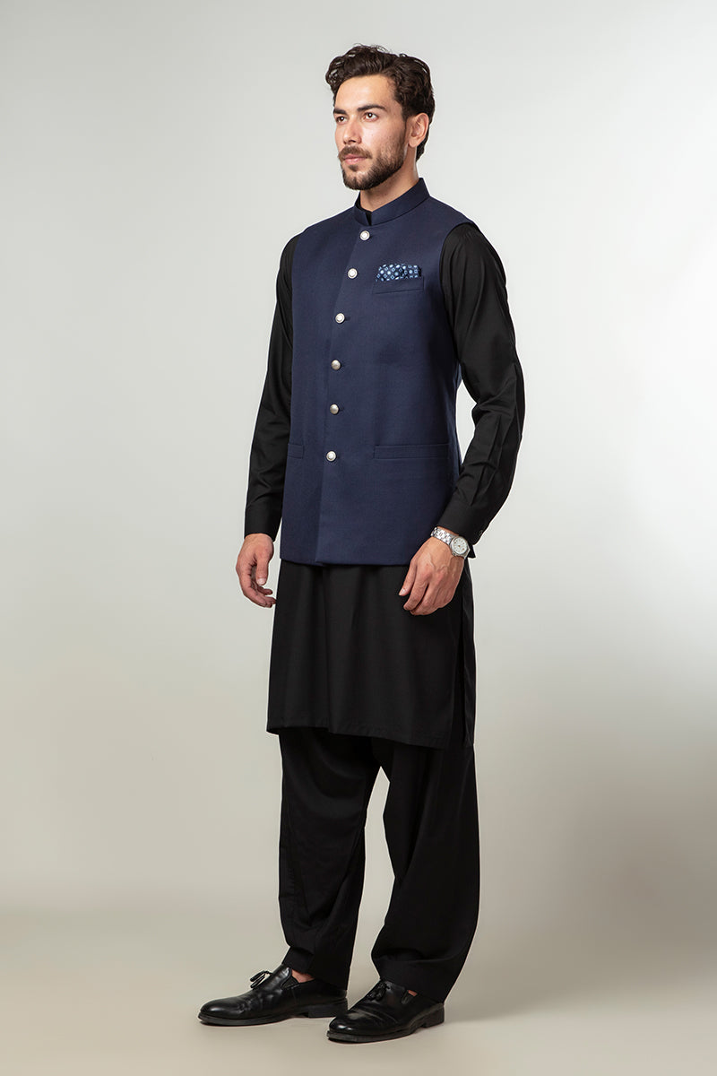 Waist Coat - Superior Serge Blue Plain