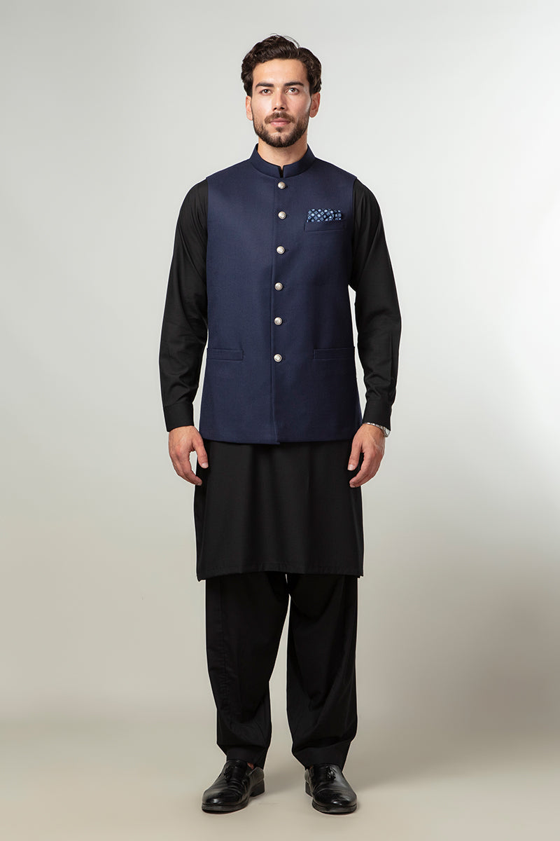 Waist Coat - Superior Serge Blue Plain