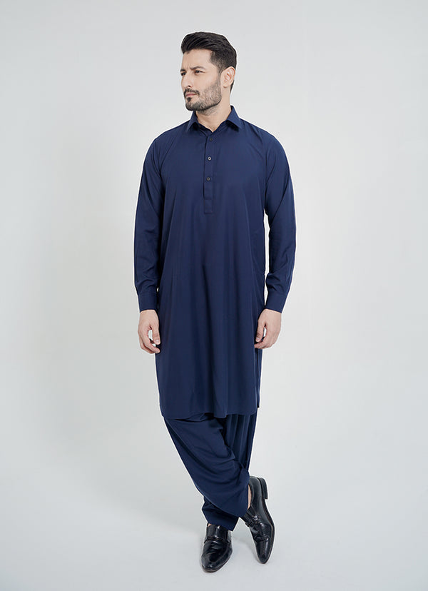 Shalwar Kameez - Summer Comfort Navy Blue Plain