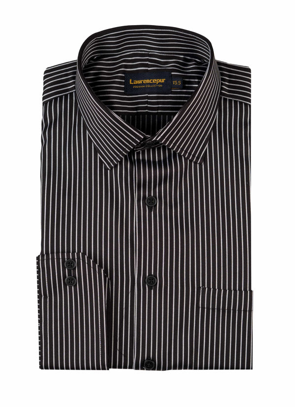 Supernova Black & White Stripes Formal Shirt