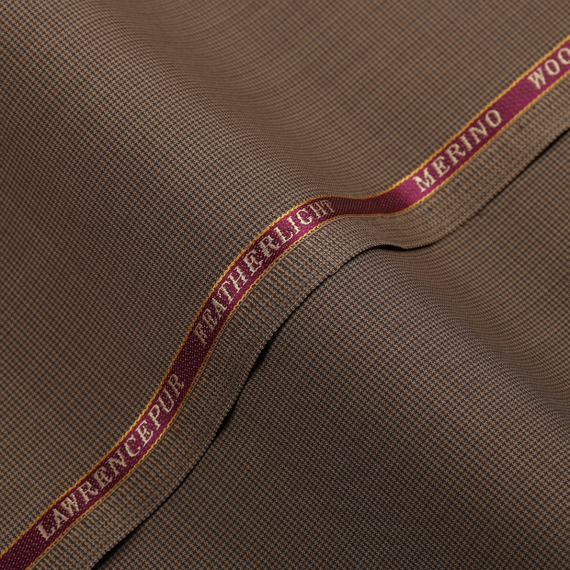 Micro Checks-Brown, Wool Blend, Featherlight Suiting Fabric