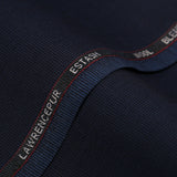 Dobby Textured-Dark Sapphire Blue, Wool Blend, Estash Suiting Fabric