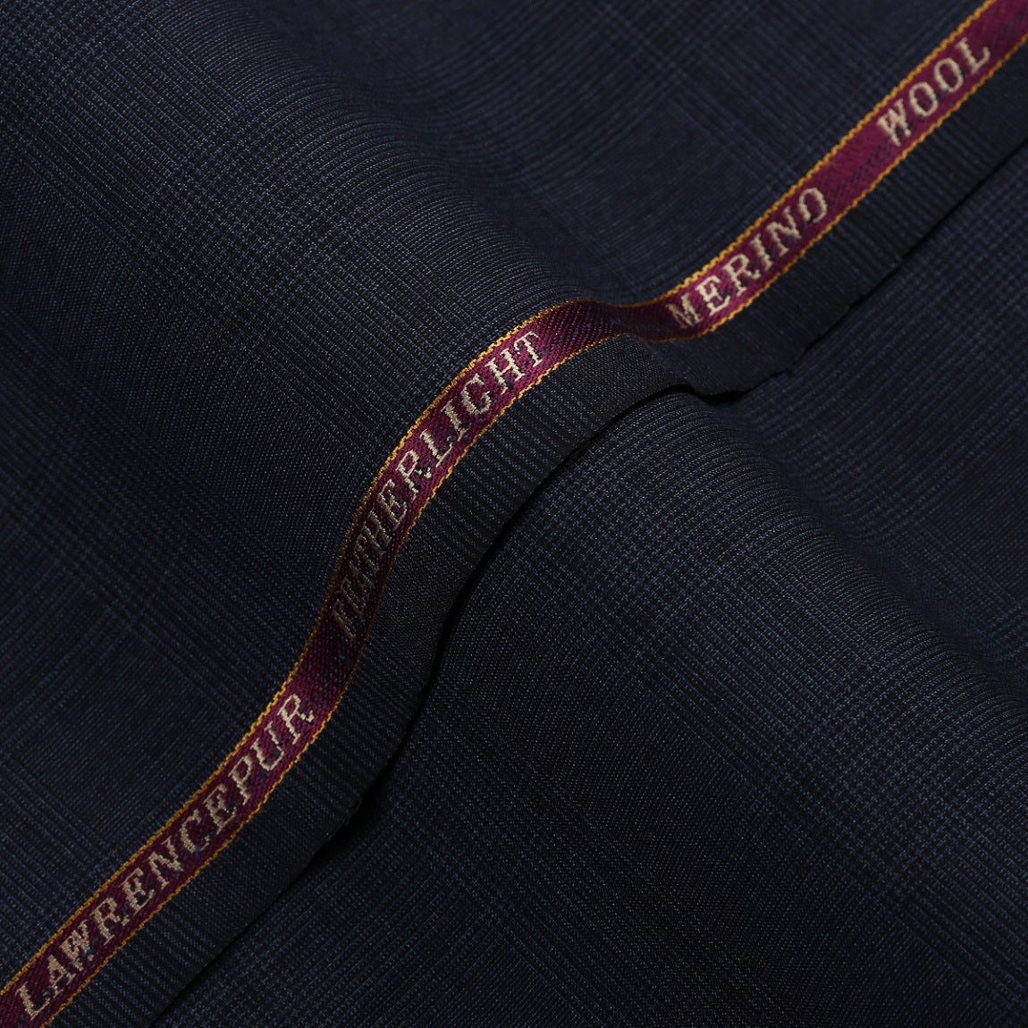 Glen Plaid Checks-Admiral Blue, Wool Blend, Featherlight Suiting Fabric