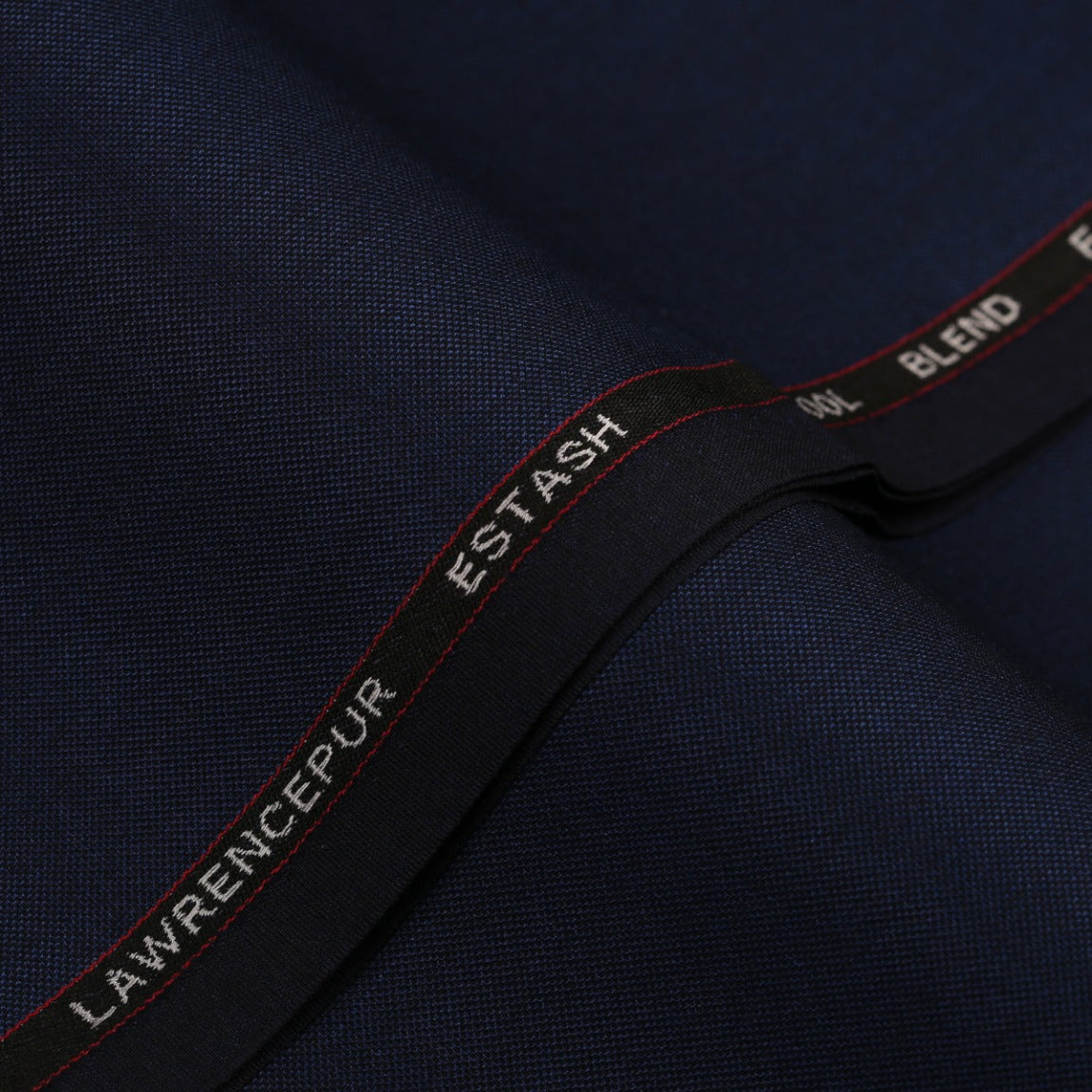 Textured-Navy Blue, Wool Blend, Estash Suiting Fabric